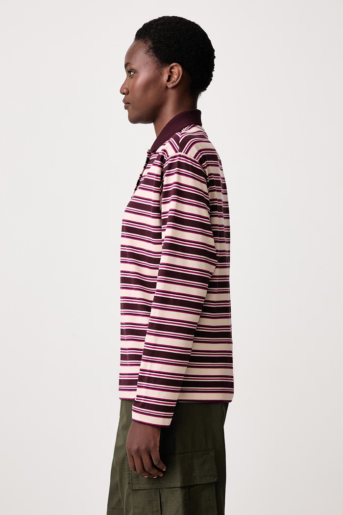 Longsleeve bawełniany damski Lacoste DF3003.ST7 bordowy