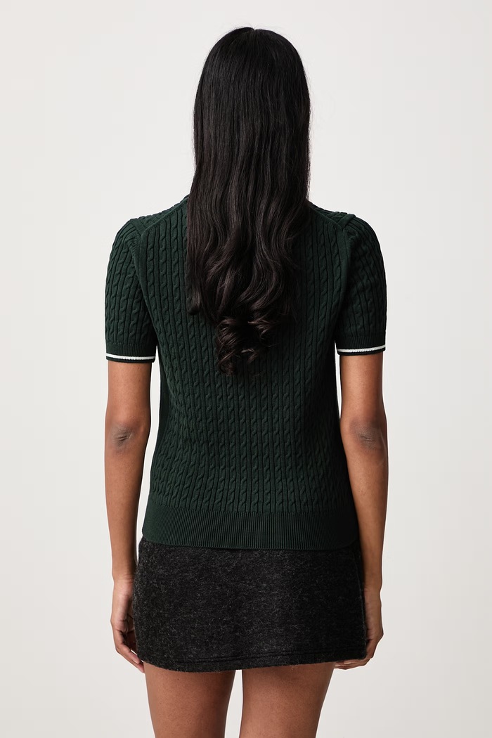 Odzież Lacoste Sweter z krótkim rękawem z bawełną damski AF0972.YZP zielony