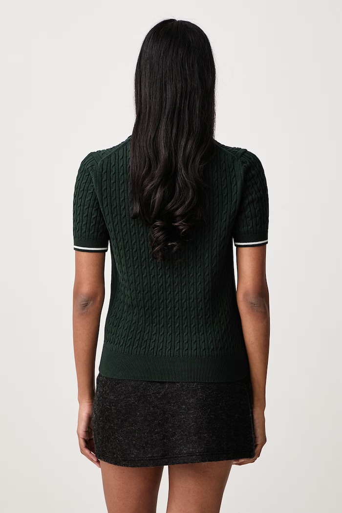 Odzież Lacoste Sweter z krótkim rękawem z bawełną damski AF0972.YZP zielony