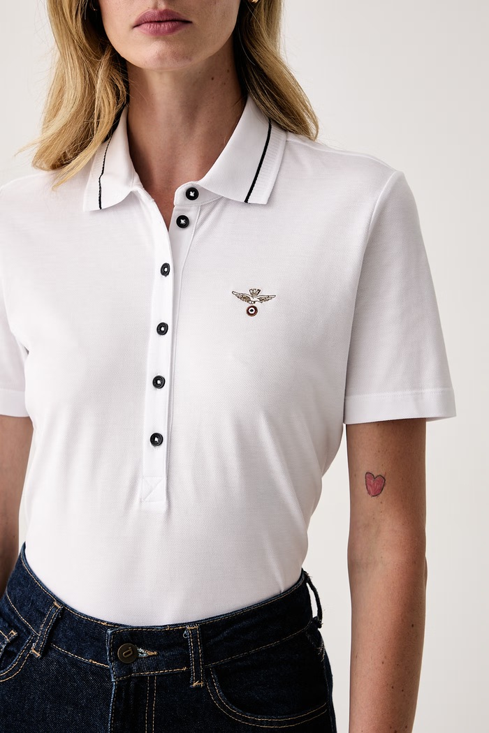 Aeronautica Militare polo damskie bawełniane PO1943DP00082 biały