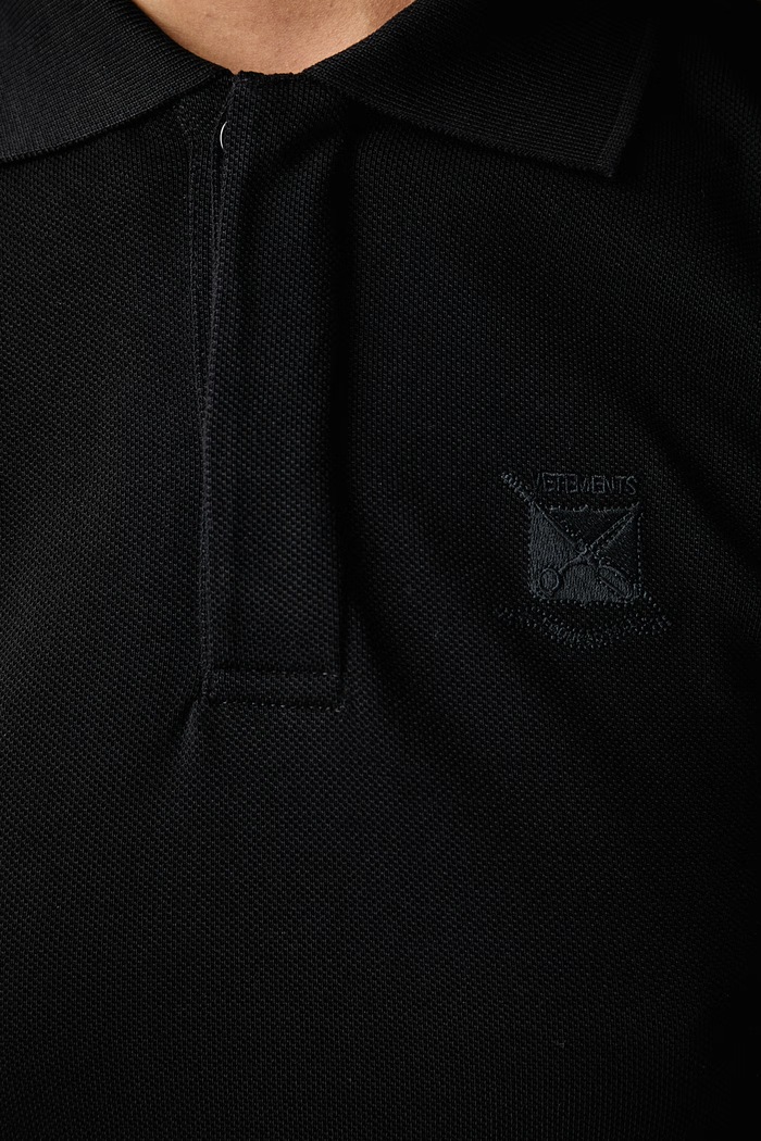 Polo bawełniane damskie Vetements czarny WH27PO113B