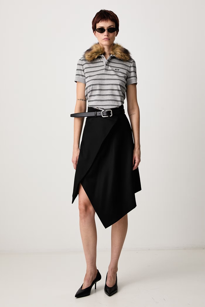 Vetements Polo bawełniane damskie WH27PO176G szary AW26