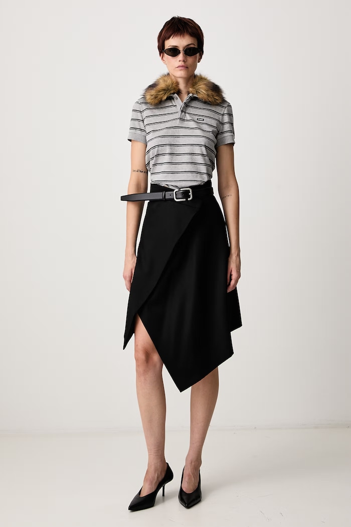Vetements Polo bawełniane damskie WH27PO176G szary AW26