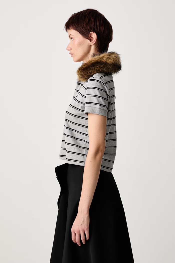 Polo bawełniane damskie Vetements WH27PO176G szary