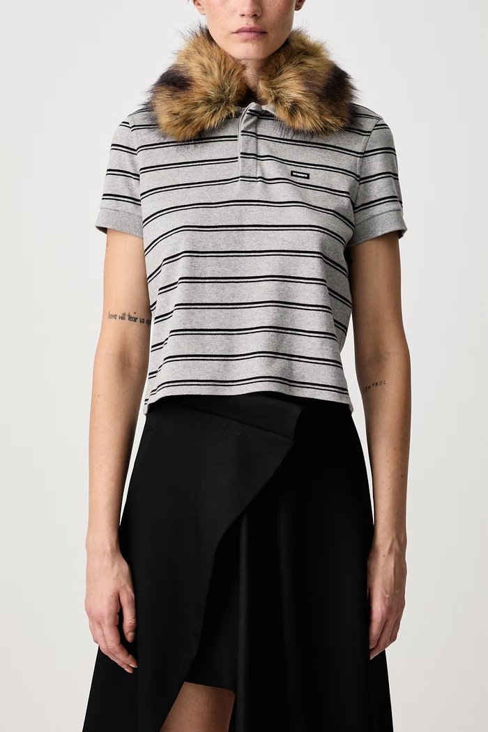 Polo bawełniane damskie Vetements szary WH27PO176G