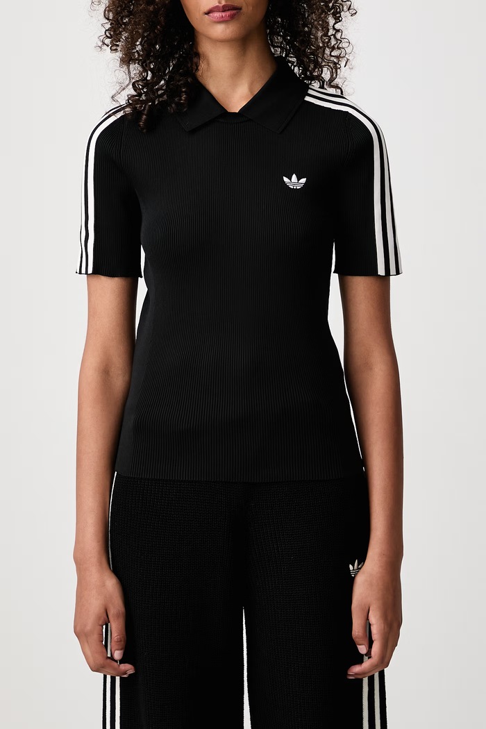 Tech Rib Cali polo damskie adidas Originals czarny KQ5836