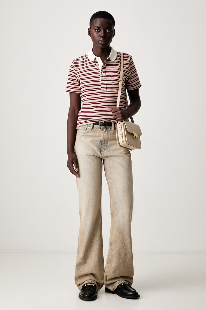 A.P.C. courtes rayee GOTS polo bawełniane damskie COHMZ.F26572 beżowy AW26
