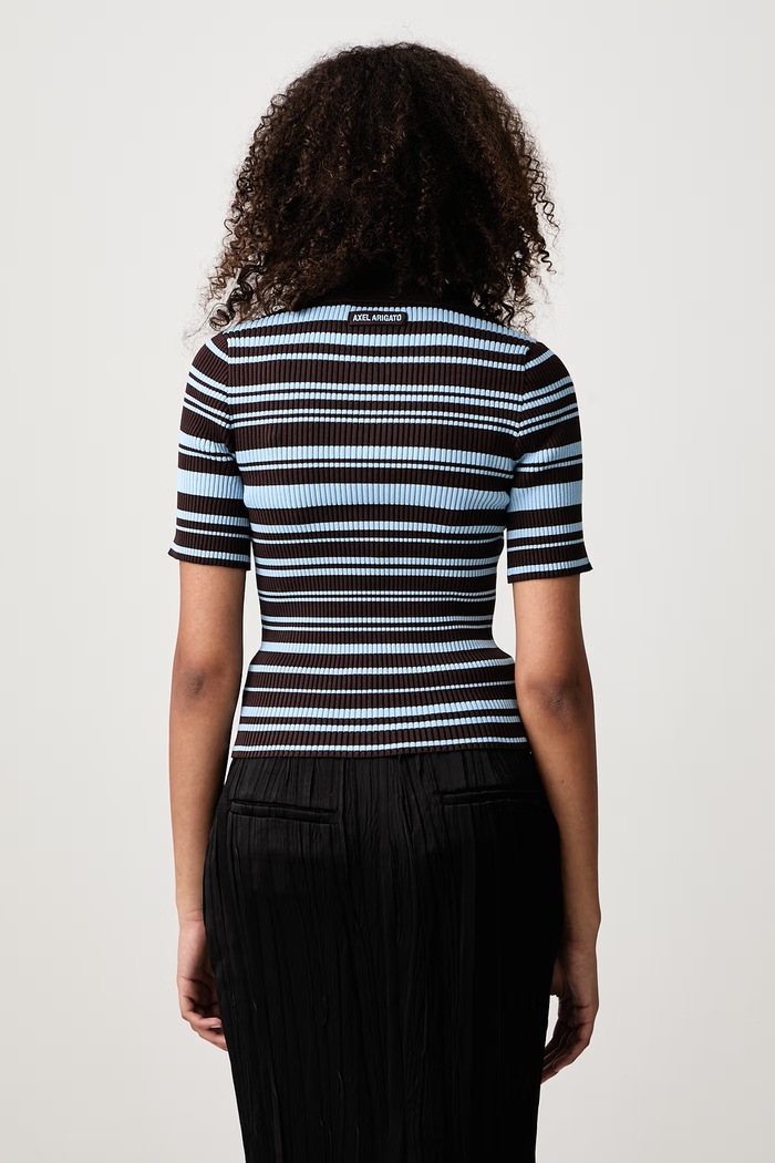 Odzież Axel Arigato Anja Ribbed polo swetrowe damskie z bawełną A4161001 brązowy