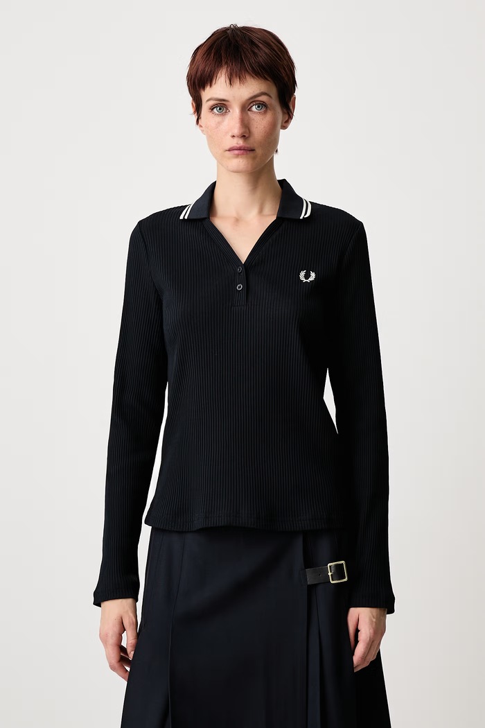 Fred Perry Longsleeve damski z bawełną granatowy G3164.608