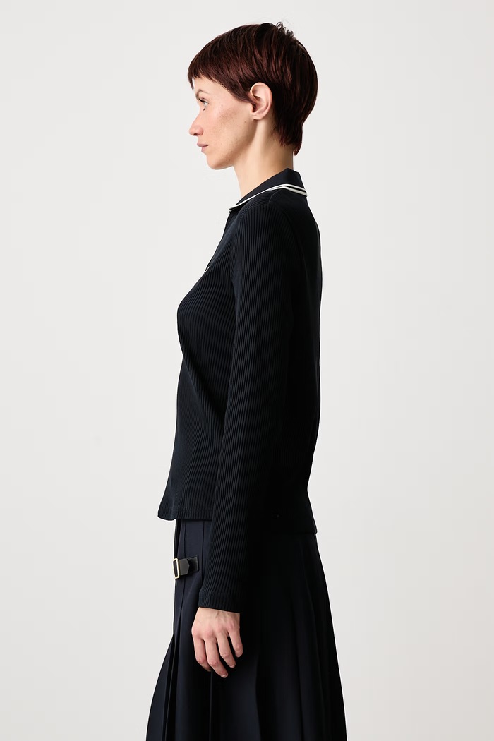 Longsleeve damski z bawełną Fred Perry G3164.608 granatowy
