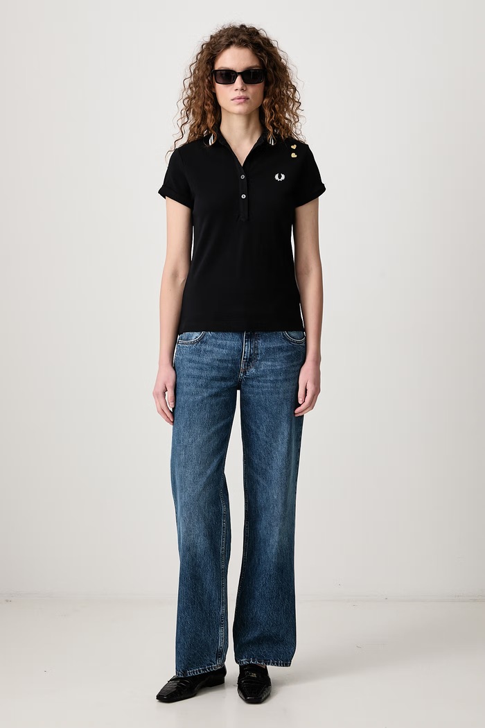 Fred Perry Polo damskie bawełniane SG3125.102 czarny AW26