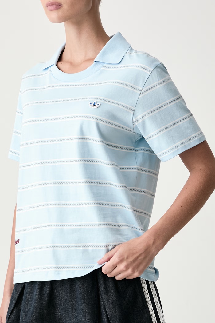 Поло жіноче бавовняне Resort adidas Originals KX0740 блакитний