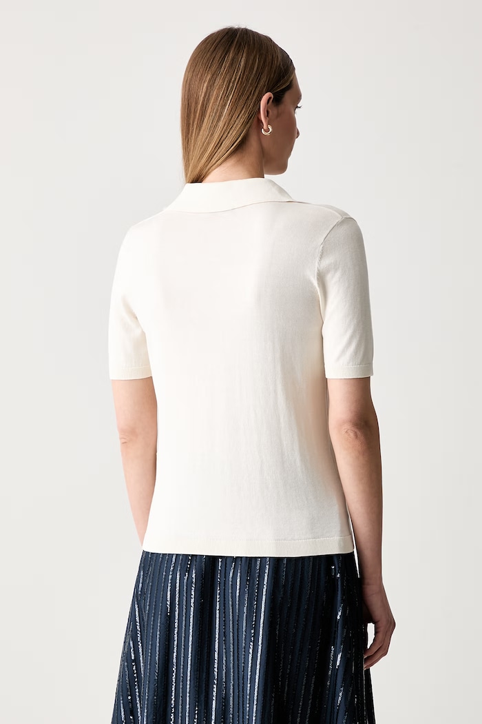 Odzież Weekend Max Mara polo swetrowe damskie z jedwabiem WKDRONCOLO 2625366141600 beżowy