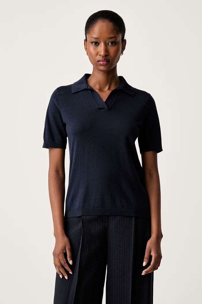 Weekend Max Mara поло-светр жіночий з шовком WKDRONCOLO темно-синій 2625366141600
