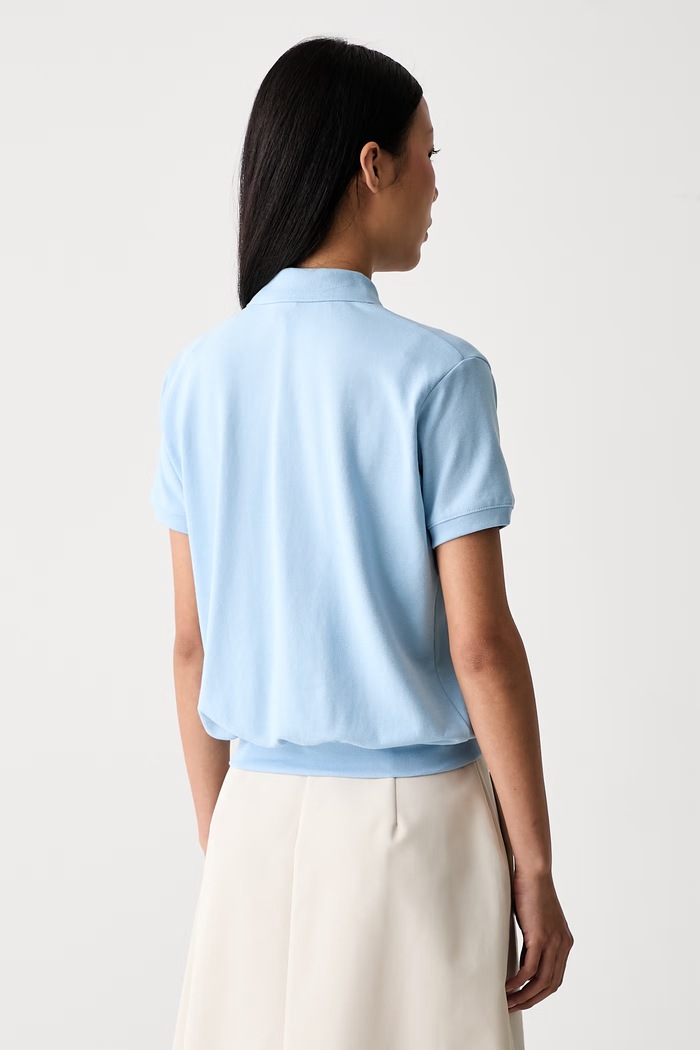 adidas Originals polo damskie z bawełną KT7992 niebieski AW26
