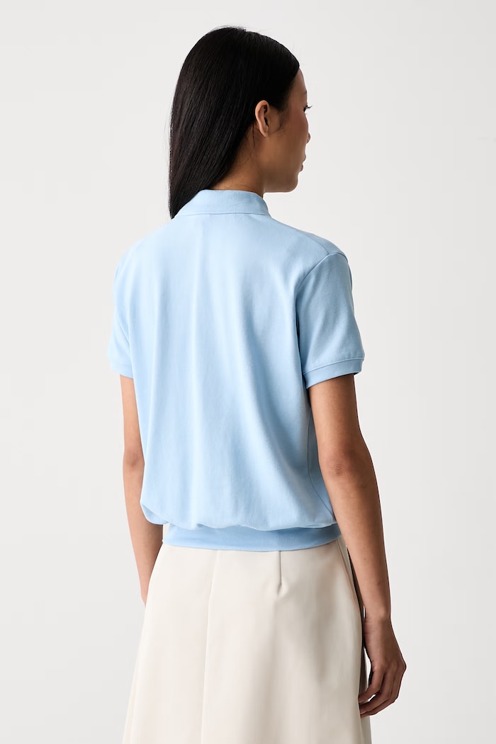 adidas Originals polo damskie z bawełną KT7992 niebieski AW26