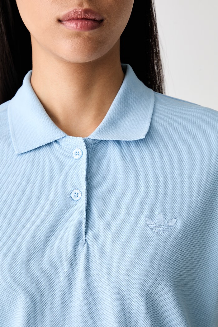 adidas Originals polo damskie z bawełną niebieski KT7992
