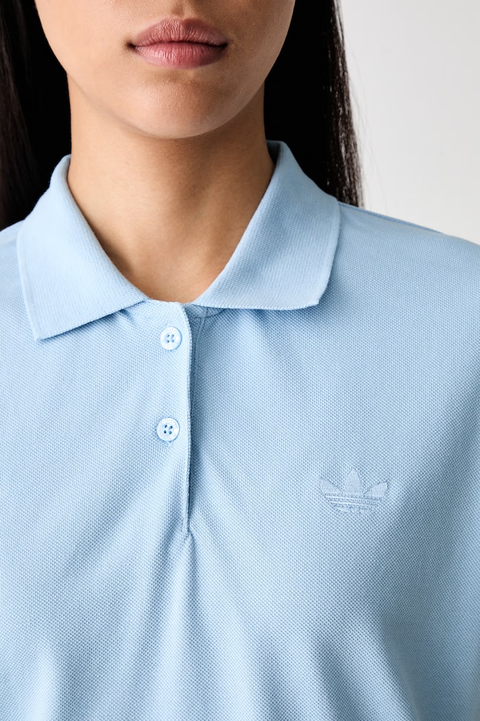 adidas Originals polo damskie z bawełną niebieski KT7992