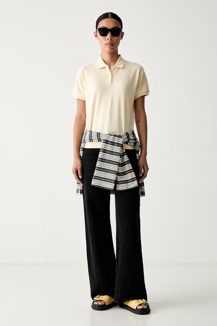 adidas Originals polo damskie z bawełną KT7991 beżowy AW26