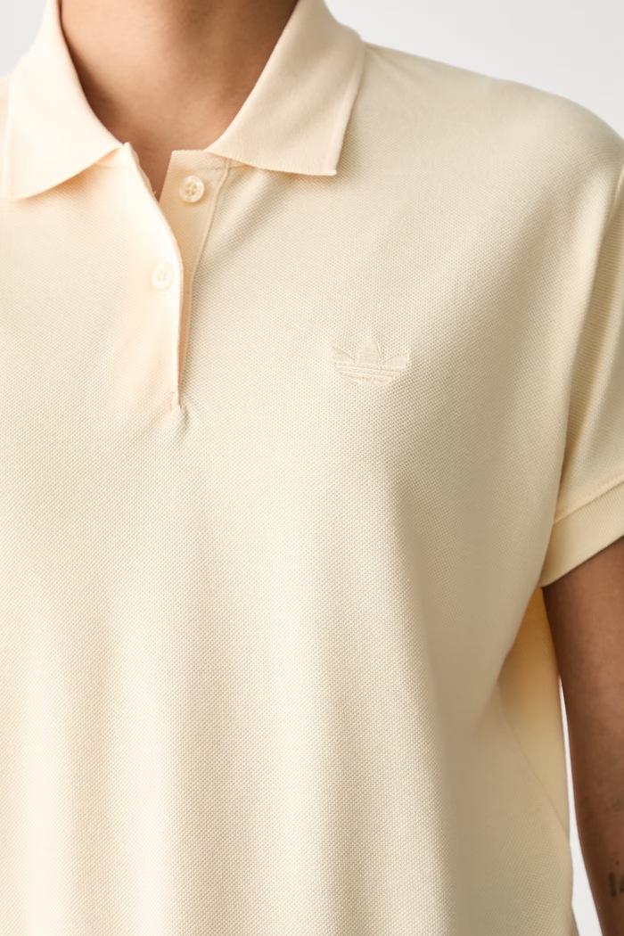 adidas Originals polo damskie z bawełną KT7991 beżowy