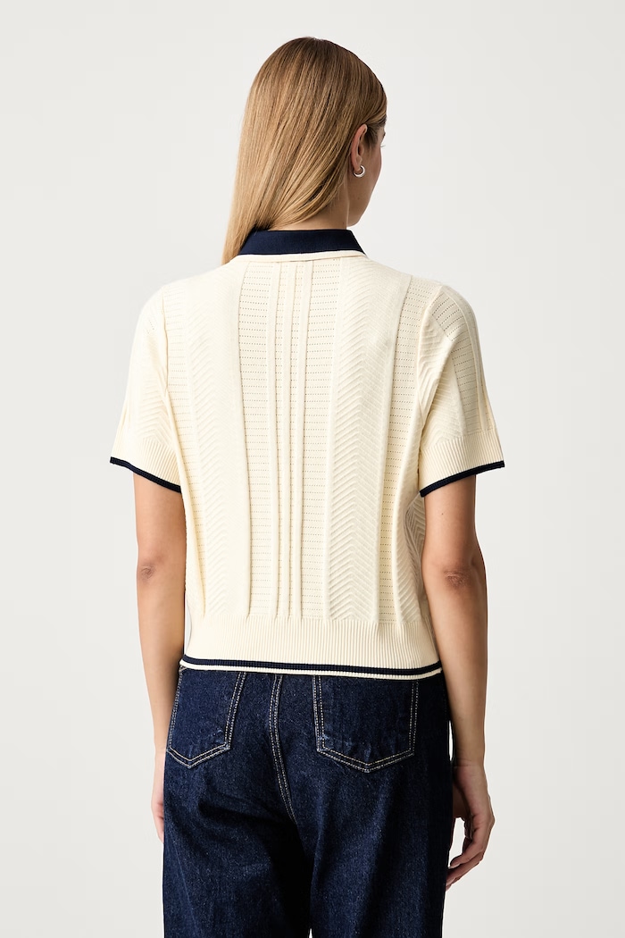 Ρούχα adidas Originals πόλο γυναικείο με βισκόζη Cable Knit Cali KT1862 κίτρινο