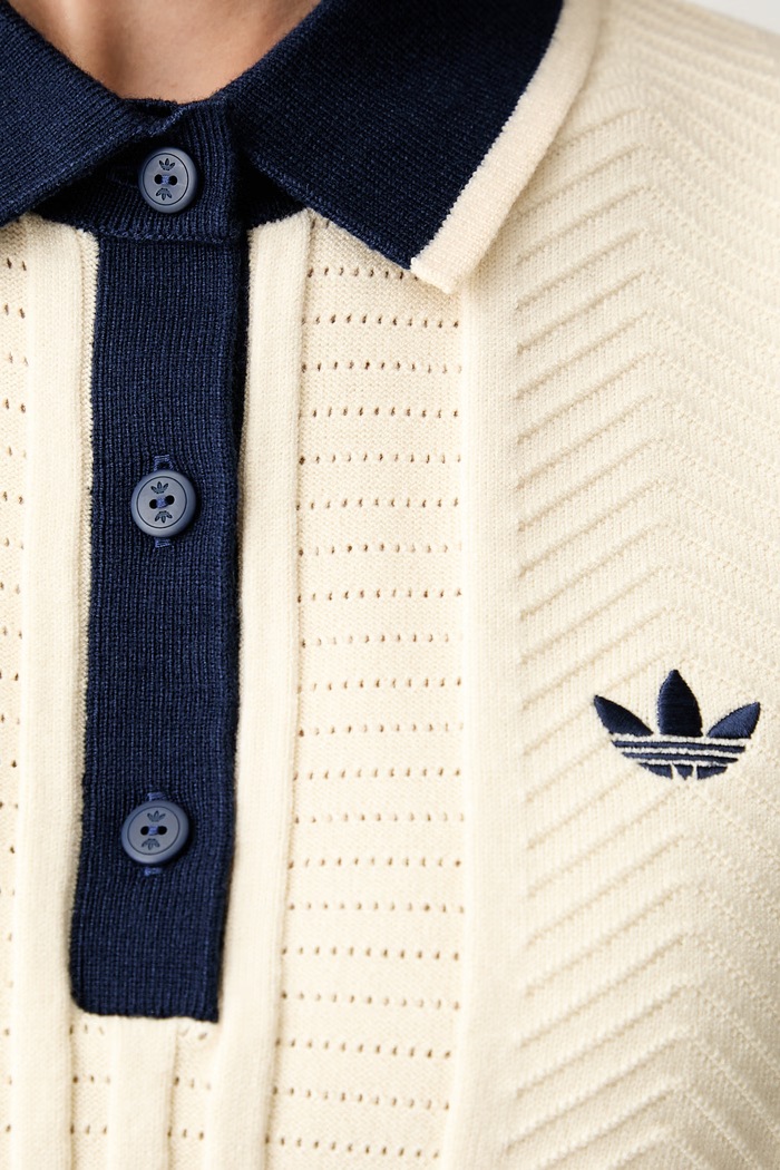 adidas Originals πόλο γυναικείο με βισκόζη Cable Knit Cali KT1862 κίτρινο