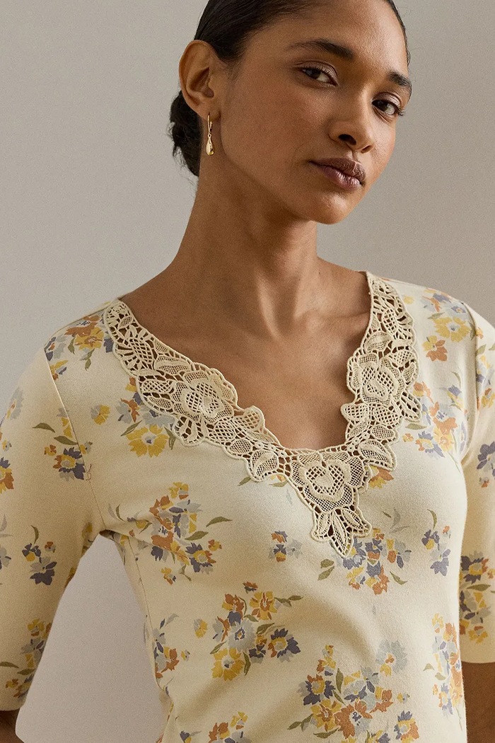 Lauren Ralph Lauren polo damskie z bawełną beżowy 200P13913