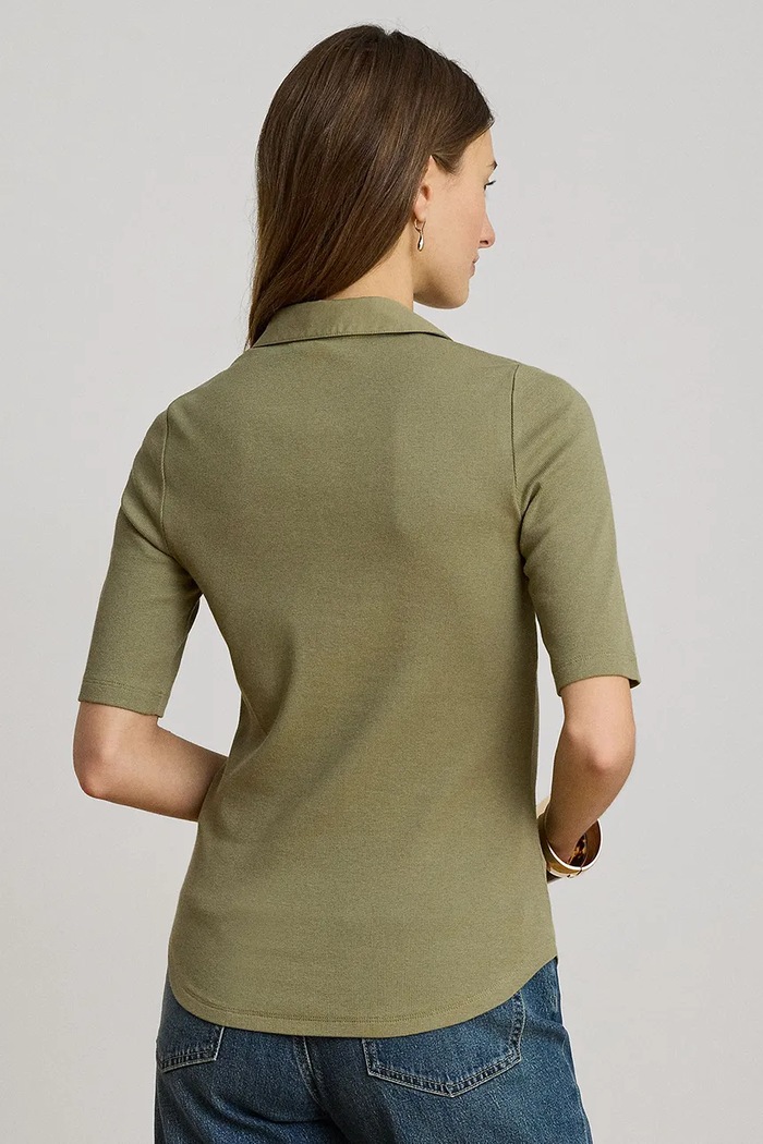 Lauren Ralph Lauren polo damskie z bawełną 200P13906 zielony AW26