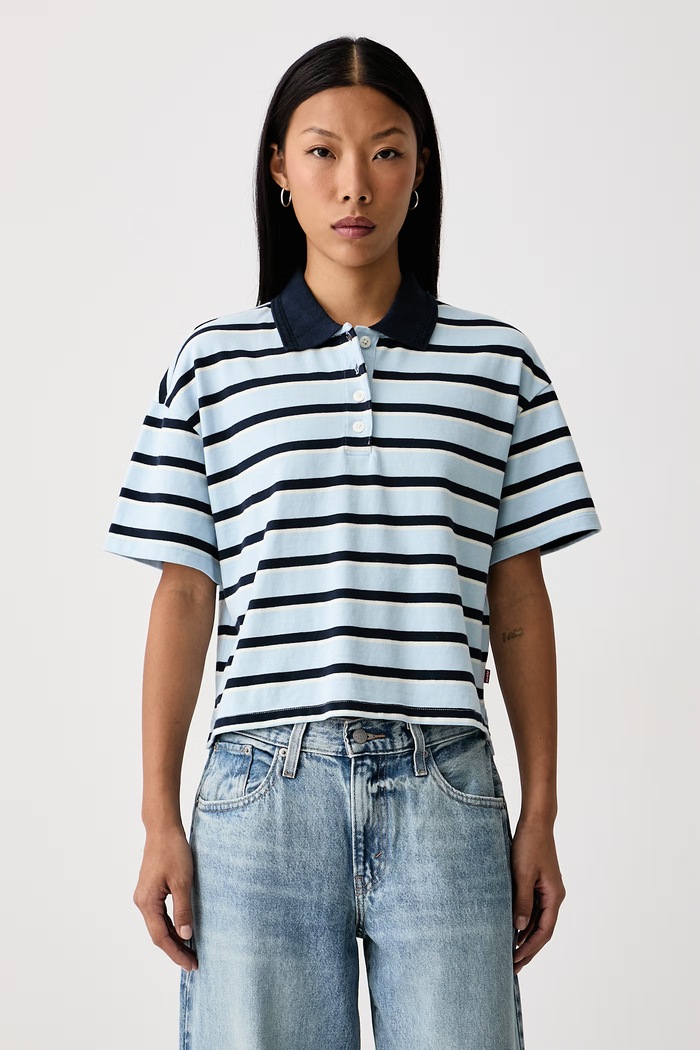 Levi's Polo damskie bawełniane DIDION RUGBY niebieski 008SU