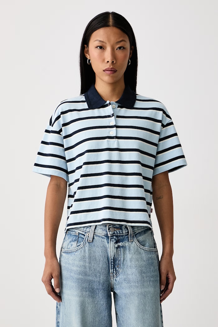 Levi's Polo damskie bawełniane DIDION RUGBY niebieski 008SU