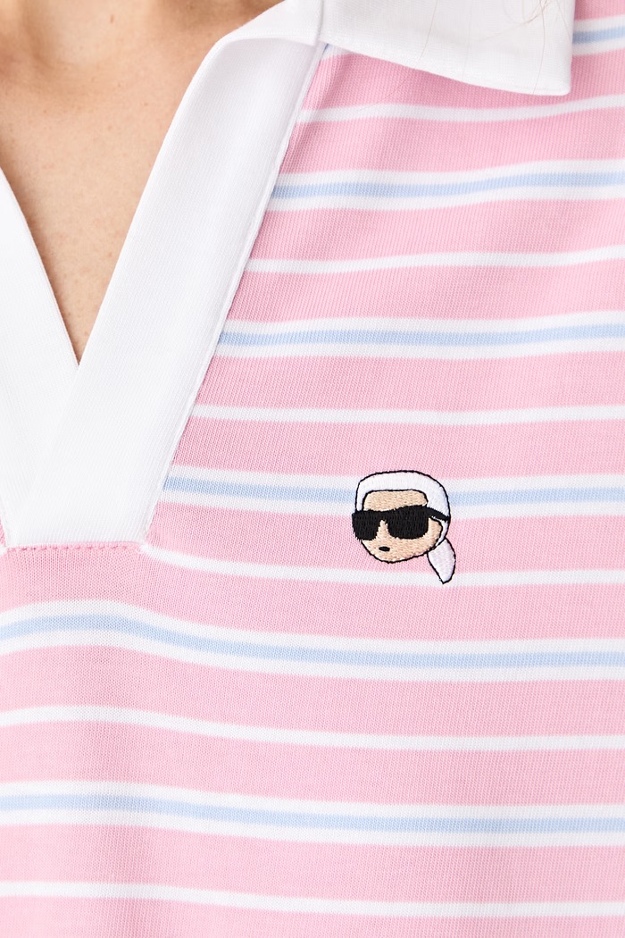 Karl Lagerfeld πόλο γυναικείο βαμβακερό IKON B3W17042 ροζ