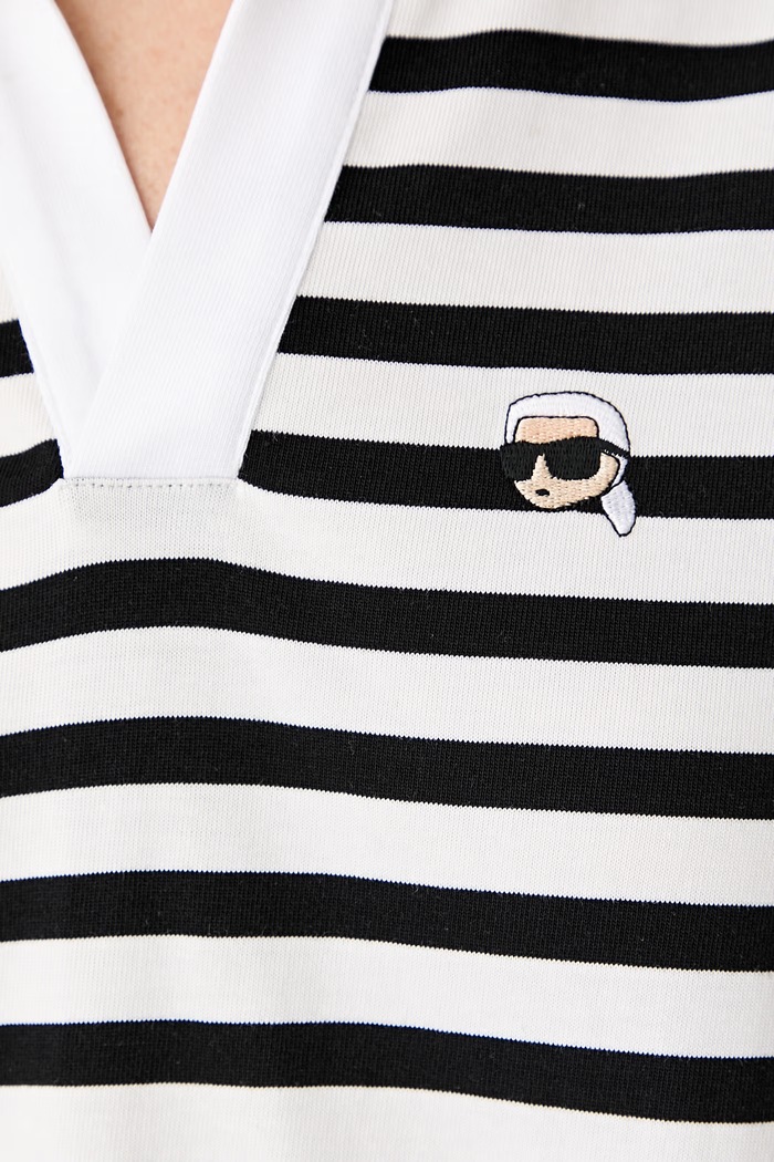 Karl Lagerfeld πόλο γυναικείο βαμβακερό IKON B3W17042 μαύρο