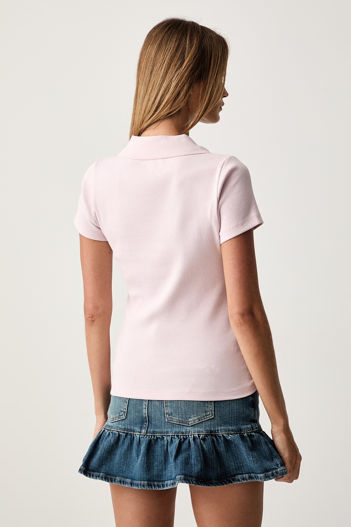 Одяг Guess Jeans поло жіноче бавовняне з еластаном W6YP05.K3683 рожевий