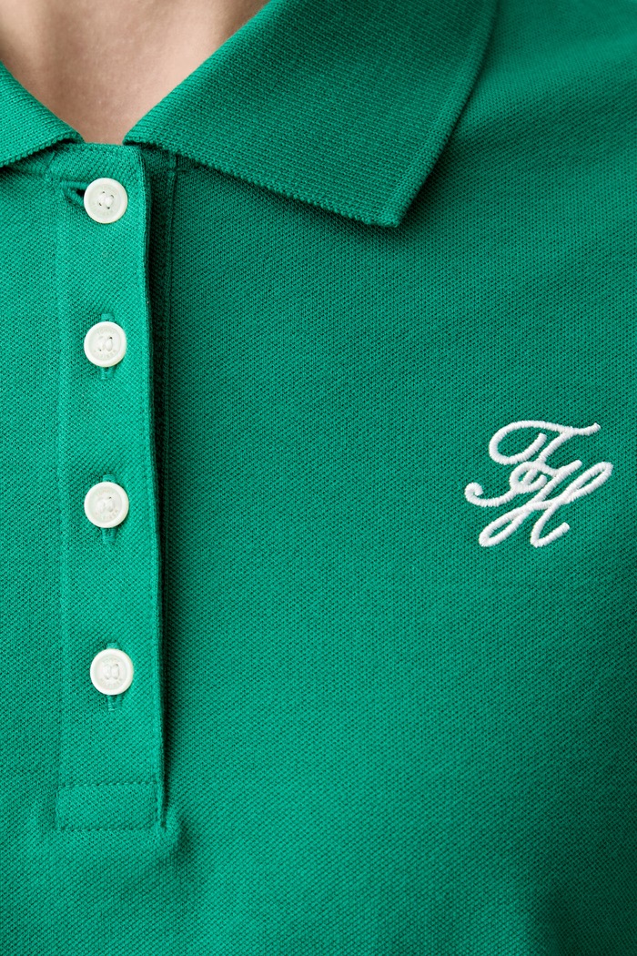 Tommy Hilfiger polo dámské s bavlnou WW0WW49953 zelená