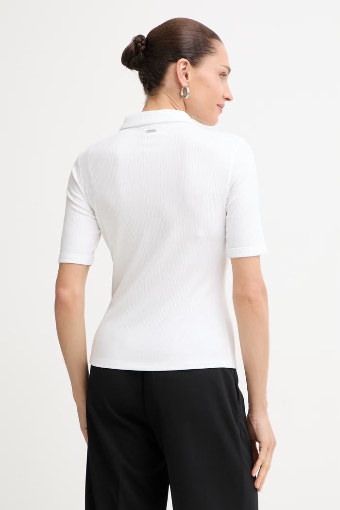Odzież Calvin Klein polo damskie z modalem LV044G220G biały