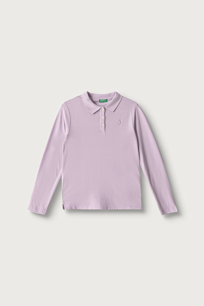 United Colors of Benetton Maglietta a maniche lunghe per bambini in cotone con elastan violetto 3WG9C300X.G.Reproposal
