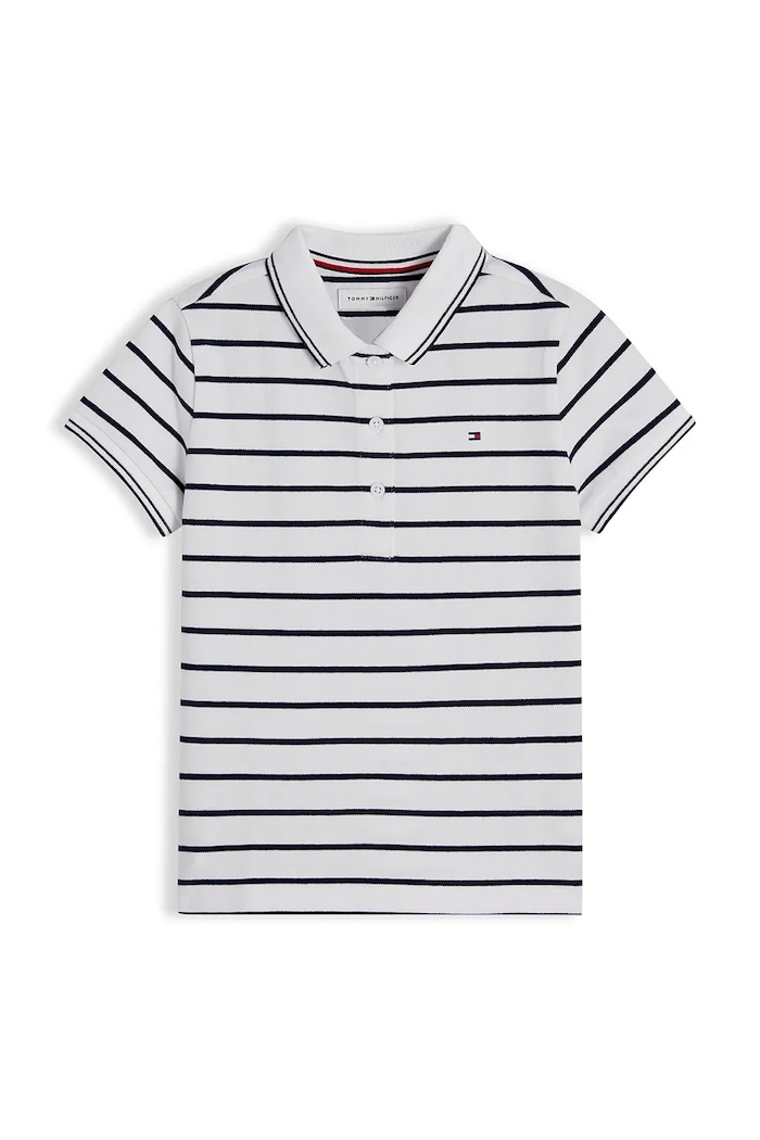 Tommy Hilfiger Polo dziecięce bawełniane z elastanem KG0KG08556.G granatowy AW26