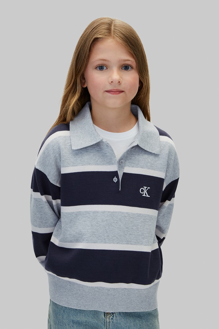 Calvin Klein Jeans Sweter dziecięcy bawełniany szary LVCKFJF14G.9BY2