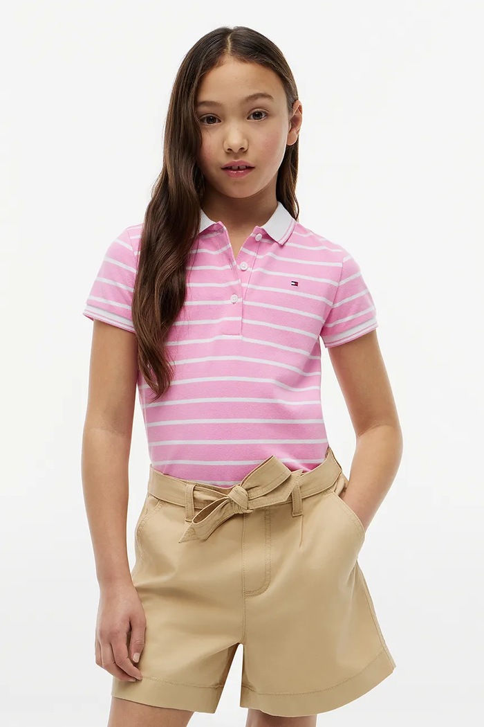 Tommy Hilfiger polo dziecięce bawełniane różowy KG0KG08556.9BY2