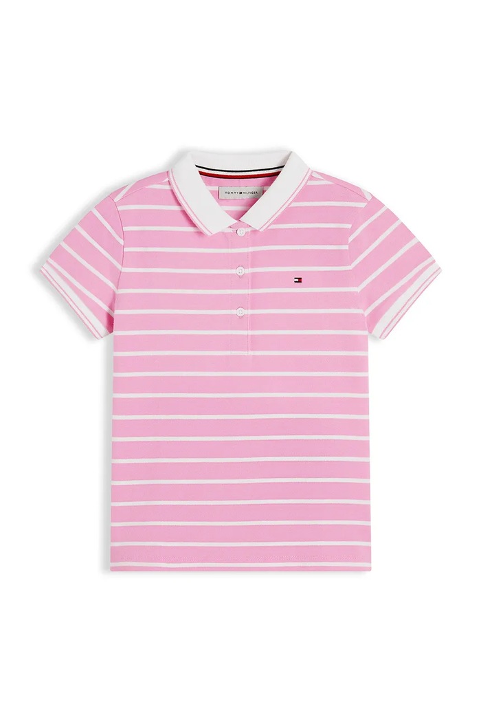 Tommy Hilfiger polo dziecięce bawełniane KG0KG08556.9BY2 różowy AW26