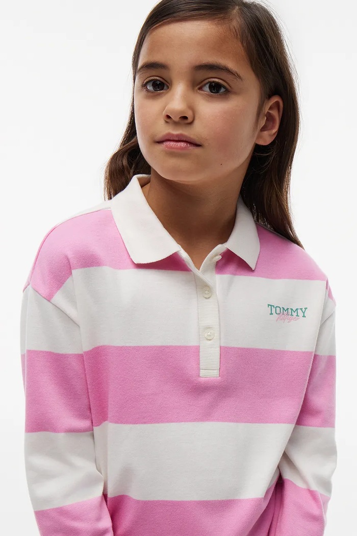 Tommy Hilfiger longsleeve dziecięcy bawełniany KG0KG09538.9BY2 różowy