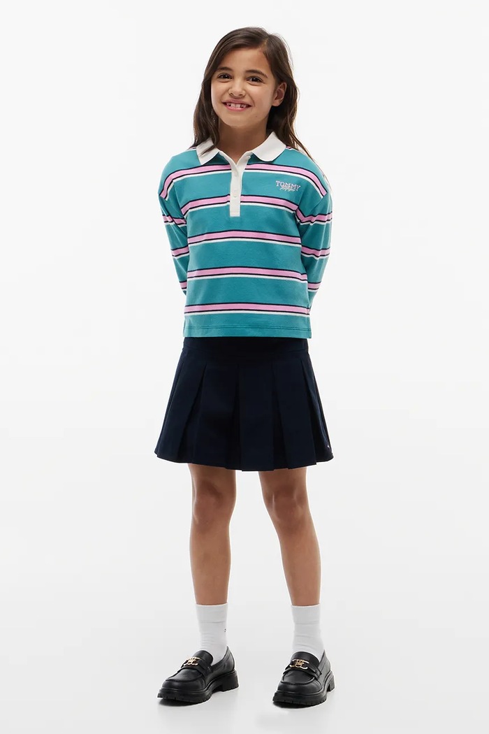 Tommy Hilfiger longsleeve dziecięcy bawełniany turkusowy KG0KG09538.9BY2