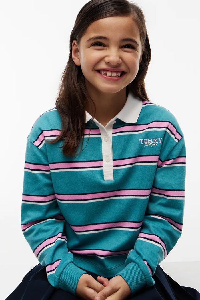 Tommy Hilfiger longsleeve dziecięcy bawełniany KG0KG09538.9BY2 turkusowy