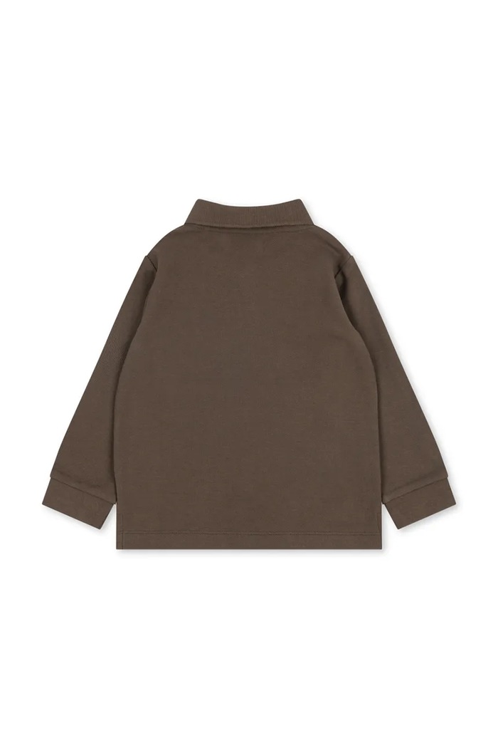 Konges Sløjd Longsleeve dziecięcy bawełniany FLORIAN LS POLO GOTS KS106471.9BY2 brązowy AW26