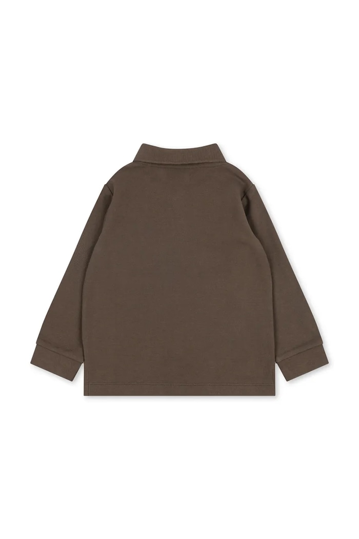 Konges Sløjd Longsleeve dziecięcy bawełniany FLORIAN LS POLO GOTS KS106471.9BY2 brązowy AW26