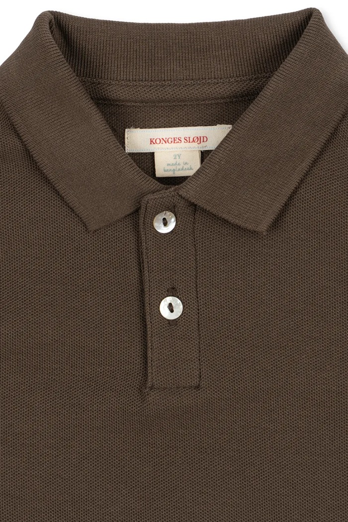 Chłopiec Konges Sløjd Longsleeve dziecięcy bawełniany FLORIAN LS POLO GOTS KS106471.9BY2 brązowy