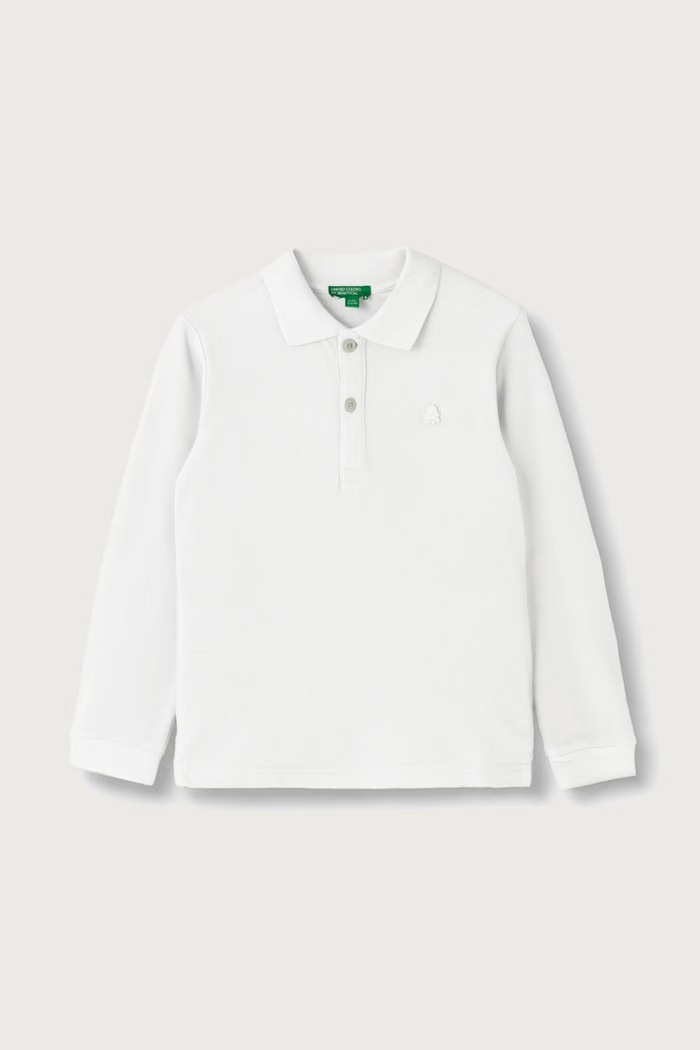 United Colors of Benetton Longsleeve dziecięcy bawełniany biały 3089G3017.P.Seasonal