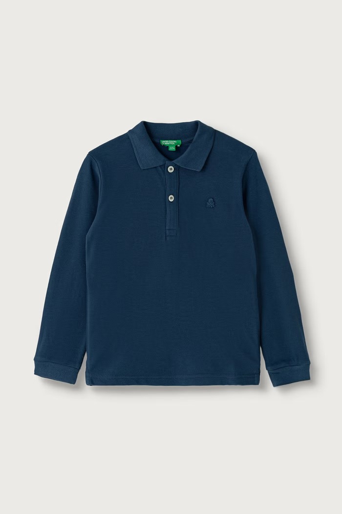 United Colors of Benetton Longsleeve dziecięcy bawełniany granatowy 3089G3017.P.Seasonal