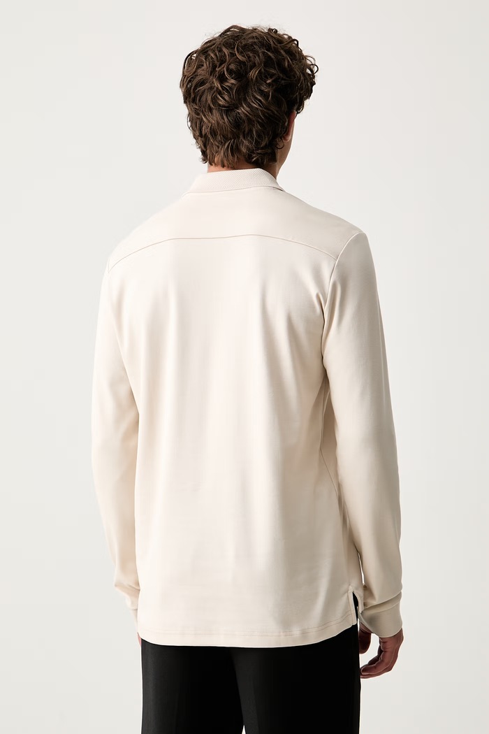 Odzież Eton longsleeve męski bawełniany 100011985 beżowy