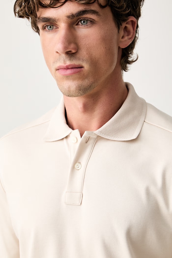 Eton longsleeve męski bawełniany beżowy 100011985